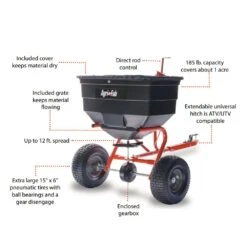 Agri-Fab 45-0329 79kg Towed Broadcast Spreader -Garden Tool Store 45 0329 features