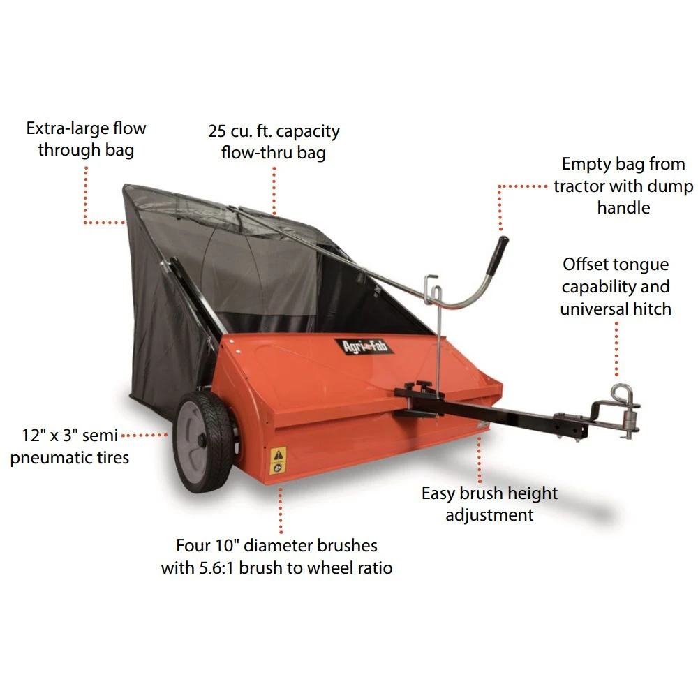 Agri-Fab 45-0492 44" SmartSWEEP Tow-Behind Sweeper 5 Agri-Fab 45-0492 44" SmartSWEEP Tow-Behind Sweeper - Image 3