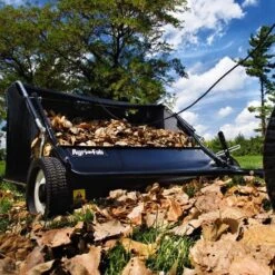 Agri-Fab 45-0320 42" Tow-Behind Lawn Sweeper -Garden Tool Store agri fab 45 0320 sweeper lifestyle