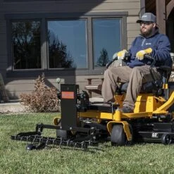 Agri-Fab 45-0597 Front-Mounted Dethatcher For Zero-Turn Ride-On Mowers -Garden Tool Store agri fab 45 0597 dethatcher lifestyle