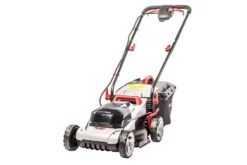 AL-KO 34.8 Li EasyFlex 20V Cordless Lawn Mower (with 2 X 2.5Ah Batteries & Charger) -Garden Tool Store al ko 34 8 li battery lawnmower angle 2 3