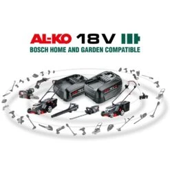 AL-KO GT 1825 18V Bosch Home & Garden Compatible Cordless Grass Trimmer / Lawn Edger (with 2.5Ah Battery & Charger) (Bundle Builder) -Garden Tool Store al ko bosch 18v hg compatible 1 1 1 1 2 1 1