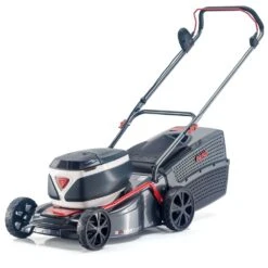 AL-KO 36V 42.2 Li Comfort Push Cordless Lawn Mower (with 2 X 4Ah Batteries & Fast Charger) -Garden Tool Store al ko comfort 42.2 li cordless lawnmower angle 1