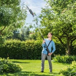 AL-KO CSA 1820 18V Bosch Home & Garden Compatible 18V Cordless Pole Pruner (with 2.5Ah Battery & Charger) -Garden Tool Store al ko csa1820 pole pruner lifestyle 1