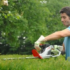AL-KO HT 440 Basic Cut Electric Hedge Trimmer -Garden Tool Store al ko ht 440 hedge trimmer lifestyle