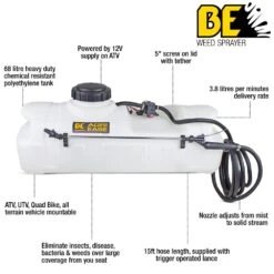BE AGRIEase 68 Litre 12V ATV Mountable Weed Sprayer -Garden Tool Store be weed sprayer features