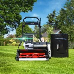 Cobra Fortis 25FTE 63cm/25" Fine Turf Battery-Powered Cylinder Lawn Mower (Bare Tool) -Garden Tool Store cobra fortis 25fte fine turf cylinder mower lifestyle 1