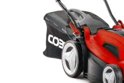 Cobra MX3440V 34cm 40V Lithium-Ion Cordless Lawn Mower (with 2.5Ah Battery & Charger) -Garden Tool Store cobra mx3440v lawnmoewr grassbag wheels 2