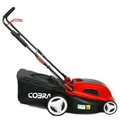 Cobra MX4340V 43cm 40V Lithium-Ion Cordless Lawn Mower (with 5Ah Battery & Charger) -Garden Tool Store cobra mx4340v lawnmower angle 2 1
