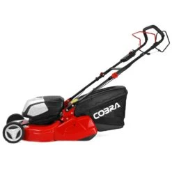 Cobra RM43SP80V 80V Self-Propelled Rear Roller Cordless Lawn Mower (with 2 X 40V 5Ah Batteries & 2 X Fast Chargers) -Garden Tool Store cobra rm43sp80v lawnmower side 1