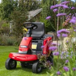 Cobra LT62HRL 24" Hydrostatic Rear Collect Ride-On Lawn Mower -Garden Tool Store colt62hrl lifestyle flowers