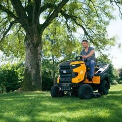 Cub Cadet XT1 OR106 Enduro Series 106cm/42" Direct Collect Hydrostatic Lawn Tractor -Garden Tool Store cub cadet xt1 or106 lawn tractor lifestyle