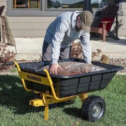 DeWalt DXTB0573 363kg/800lb Push/Tow Swivel/Dump Cart -Garden Tool Store dewalt cart lifestyle 2