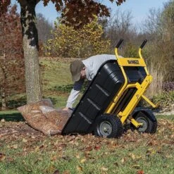 DeWalt DXTB0573 363kg/800lb Push/Tow Swivel/Dump Cart -Garden Tool Store dewalt cart lifestyle 3