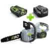 EGO Power+ CS1401E 56V Lithium-Ion Cordless Chainsaw Bundle (with 2.5Ah Battery & Charger) -Garden Tool Store ego cs1401e kit