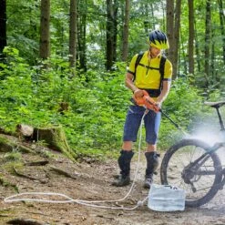 Flymo EasiClean Li Plus 18V Cordless Pressure Washer (with 2.0Ah Battery & Charger) -Garden Tool Store flymo easiclean li pressure washer lifetstyle 1