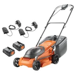 Flymo EasiStore 380R Li 36V Push Cordless Lawn Mower With Rear Roller (with 2 X 2.0Ah 18V Batteries & Chargers)