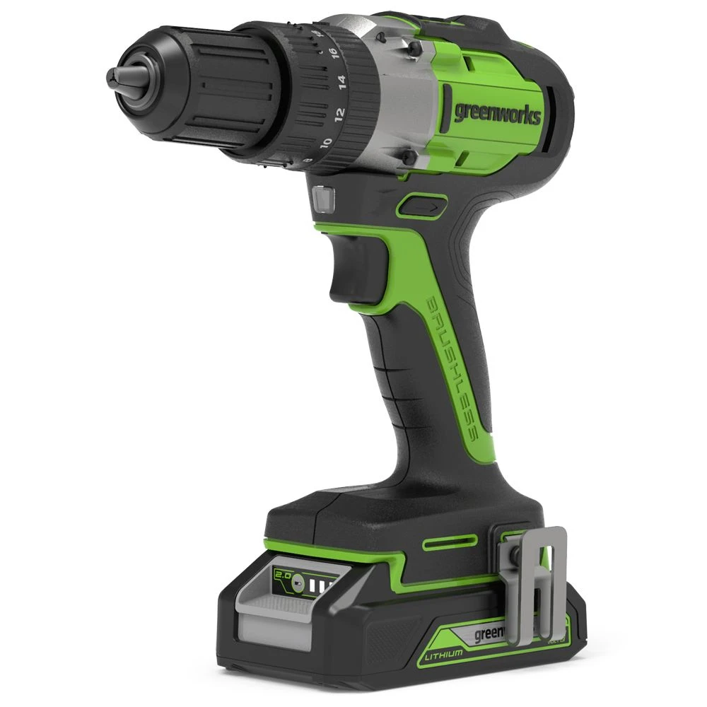 GreenWorks GD24DD60K2 Brushless 24V Drill Driver 60Nm (with 2Ah Battery & Charger) 4 GreenWorks GD24DD60K2 Brushless 24V Drill Driver 60Nm (with 2Ah Battery & Charger) - Image 2