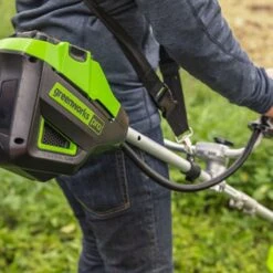 GreenWorks Pro GD60BCBK4 60V Cordless Brush Cutter (with 4Ah Battery & 2A Charger) -Garden Tool Store greenworks 60v brushcutter lifestyle 2 1