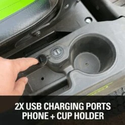 GreenWorks Pro GD60CRT106 CrossoverT 106cm/42" 60V Battery-Powered Side Discharge / Mulching Lawn Tractor -Garden Tool Store greenworks 60v crossovert charge points