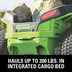 GreenWorks Pro GD60CRT106 CrossoverT 106cm/42" 60V Battery-Powered Side Discharge / Mulching Lawn Tractor -Garden Tool Store greenworks 60v crossovert haulage