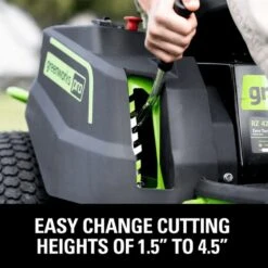 GreenWorks Pro GD60CRT106 CrossoverT 106cm/42" 60V Battery-Powered Side Discharge / Mulching Lawn Tractor -Garden Tool Store greenworks 60v crossovert hoc