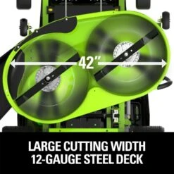 GreenWorks Pro GD60CRT106 CrossoverT 106cm/42" 60V Battery-Powered Side Discharge / Mulching Lawn Tractor (Bundle Builder) -Garden Tool Store greenworks 60v crossoverz deck 1 1