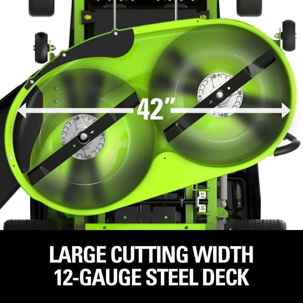 GreenWorks Pro GD60CRZ106 CrossoverZ 60V Battery-Powered Zero-Turn Ride-On Lawn Mower (Bundle Builder) 7 GreenWorks Pro GD60CRZ106 CrossoverZ 60V Battery-Powered Zero-Turn Ride-On Lawn Mower (Bundle Builder) - Image 5