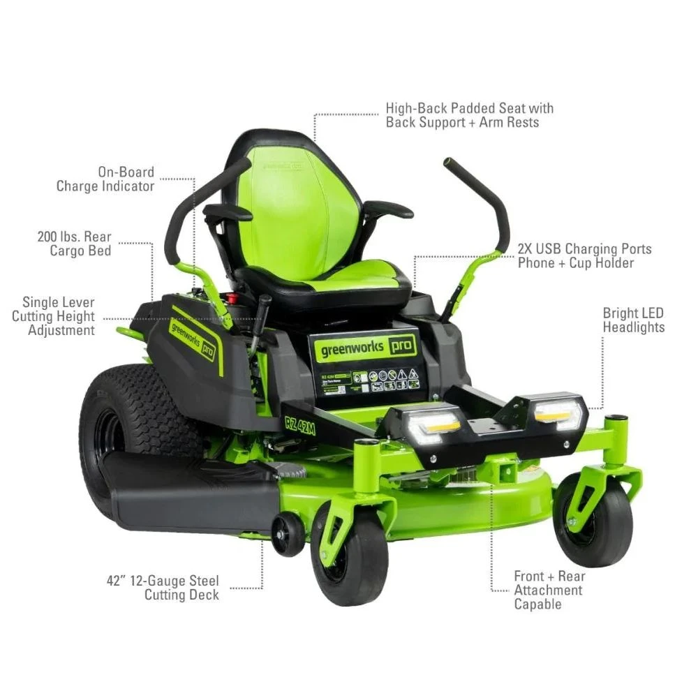 GreenWorks Pro GD60CRZ106 CrossoverZ 60V Battery-Powered Zero-Turn Ride-On Lawn Mower (Bundle Builder) 4 GreenWorks Pro GD60CRZ106 CrossoverZ 60V Battery-Powered Zero-Turn Ride-On Lawn Mower (Bundle Builder) - Image 2