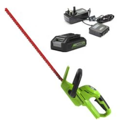 GreenWorks G24HT56K2 24V Cordless Hedge Trimmer (with 2Ah Battery & Charger) (Bundle Builder)