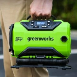 GreenWorks G24IN 24V Inflator (Bare Tool) -Garden Tool Store greenworks g24in inflator lifestyle 5