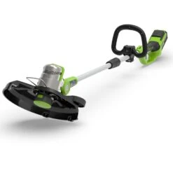 GreenWorks G24LT30MK2 Deluxe 24V Cordless Grass Trimmer / Lawn Edger (with 2Ah Battery And Charger) -Garden Tool Store greenworks g24lt30m