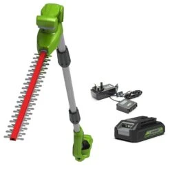 GreenWorks G24PH51K2 24V Long Reach Cordless Hedge Trimmer (with 2Ah Battery & Charger)