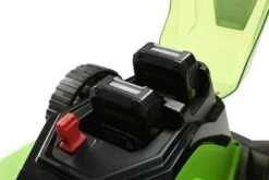 GreenWorks G24X2LM41K4X 3-in-1 41cm 48V Push Cordless Lawn Mower (with 2 X 4Ah 24V Batteries & Twin Charger) -Garden Tool Store greenworks g24x2lm41k2x lawn mower battery compartment 2 4 1