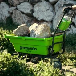 GreenWorks GWG40GC 100kg G-MAX 40V Self-Propelled Garden Cart (Bare Tool) (Bundle Builder) -Garden Tool Store greenworks g40gc rocks 1