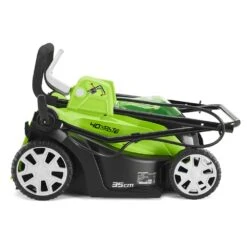 GreenWorks G40LM35K2X 2-in-1 G-MAX 40V Cordless Lawn Mower (with 2 X 2Ah Batteries And 2A Charger) -Garden Tool Store greenworks g40lm35k2 lawnmower folded 2 1
