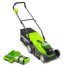 GreenWorks G40LM35K2X 2-in-1 G-MAX 40V Cordless Lawn Mower (with 2 X 2Ah Batteries And 2A Charger)