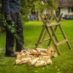 GreenWorks GD24CS30 DigiPro 24V Cordless Chainsaw (Bare Tool) -Garden Tool Store greenworks gd24cs30 lifestyle logs