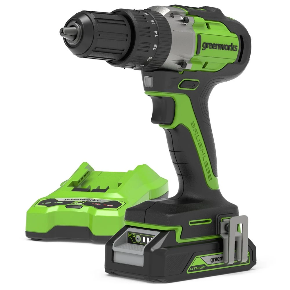 GreenWorks GD24DD60K2 Brushless 24V Drill Driver 60Nm (with 2Ah Battery & Charger) 3 GreenWorks GD24DD60K2 Brushless 24V Drill Driver 60Nm (with 2Ah Battery & Charger)