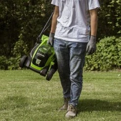 GreenWorks GD24LM33 33cm Brushless 24V Push Cordless Lawn Mower (Bare Tool) -Garden Tool Store greenworks gd24lm33 lawn mower lifestyle 3 2