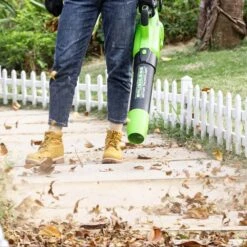 GreenWorks GD24X2ABK2X Brushless 48V (2 X 24V) Cordless Axial Blower (with 2 X 2Ah Batteries & Charger) -Garden Tool Store greenworks gd24x2ab leaf blower tool only features 3 1