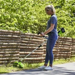 GreenWorks GD24X2BCB 48V (2 X 24V) Cordless Brush Cutter (Bare Tool) -Garden Tool Store greenworks gd24x2bcb lifestyle 2