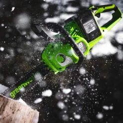 GreenWorks GD24X2CS36K4X DigiPro 48V (2 X 24V) Cordless Chainsaw (with 2 X 4Ah Batteries & Charger) (Bundle Builder) -Garden Tool Store greenworks gd24x2cs36 lifestyle 3 1 1