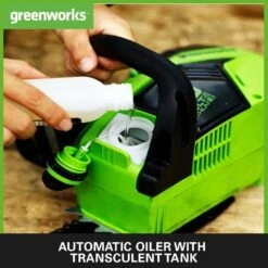 GreenWorks GD40CS18 40cm G-MAX 40V Cordless Chainsaw (Bare Tool) -Garden Tool Store greenworks gd40cs18 chainsaw oiler