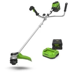 GreenWorks Pro GD60BCBK4 60V Cordless Brush Cutter (with 4Ah Battery & 2A Charger) (Bundle Builder)