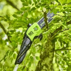 GreenWorks Pro GD60PS25 60V Cordless Polesaw (Bare Tool) (Bundle Builder) -Garden Tool Store greenworks gd60ps25 pole pruner lifestyle 1