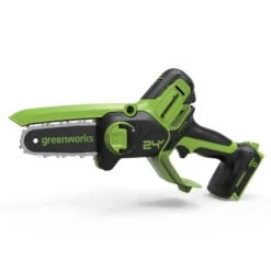 GreenWorks G24MCS10K2 24V Cordless Mini Pruning Chainsaw (with 2Ah Battery & 2A Charger) -Garden Tool Store greenworks gwg24mcs10 mini chainsaw 1