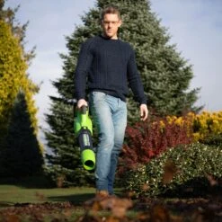 GreenWorks G24X2AB 48V (2 X 24V) Cordless Axial Blower (Bundle Builder) -Garden Tool Store greenworks gwg24x2abk2 blower liefstyle 2 2