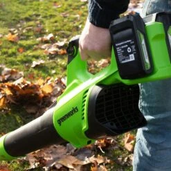 GreenWorks G24X2AB 48V (2 X 24V) Cordless Axial Blower (Bare Tool) -Garden Tool Store greenworks gwg24x2abk2x blower lifestyle 2