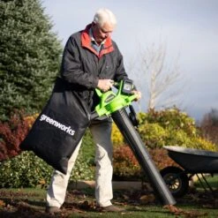 GreenWorks GD24X2BVK4X DigiPro 48V (2 X 24V) Cordless Blower / Vacuum (with 2 X 4Ah Batteries & 2A Twin Charger) 18 GreenWorks GD24X2BVK4X DigiPro 48V (2 X 24V) Cordless Blower / Vacuum (with 2 X 4Ah Batteries & 2A Twin Charger) -Garden Tool Store greenworks gwgd24x2bv blower vac lifestyle